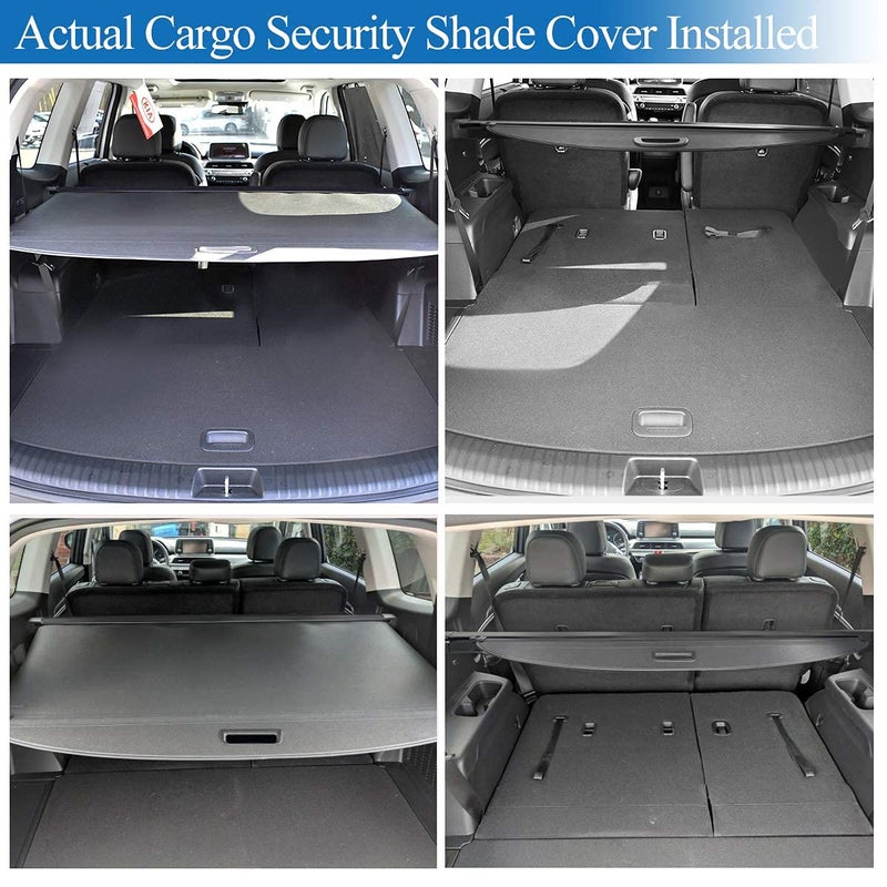 VeCarTech Cargo Security Shade Cover Compatible with Kia Telluride 2025 2024 2023 2022 2021 2020 Black Privacy Screen Retractable Rear Storage Waterproof Cargo Cover Luggage Security Shield Shade - Image 5
